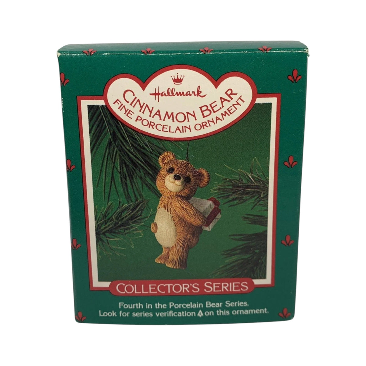 1986 Cinnamon Bear with Gift (Porcelain Bear)