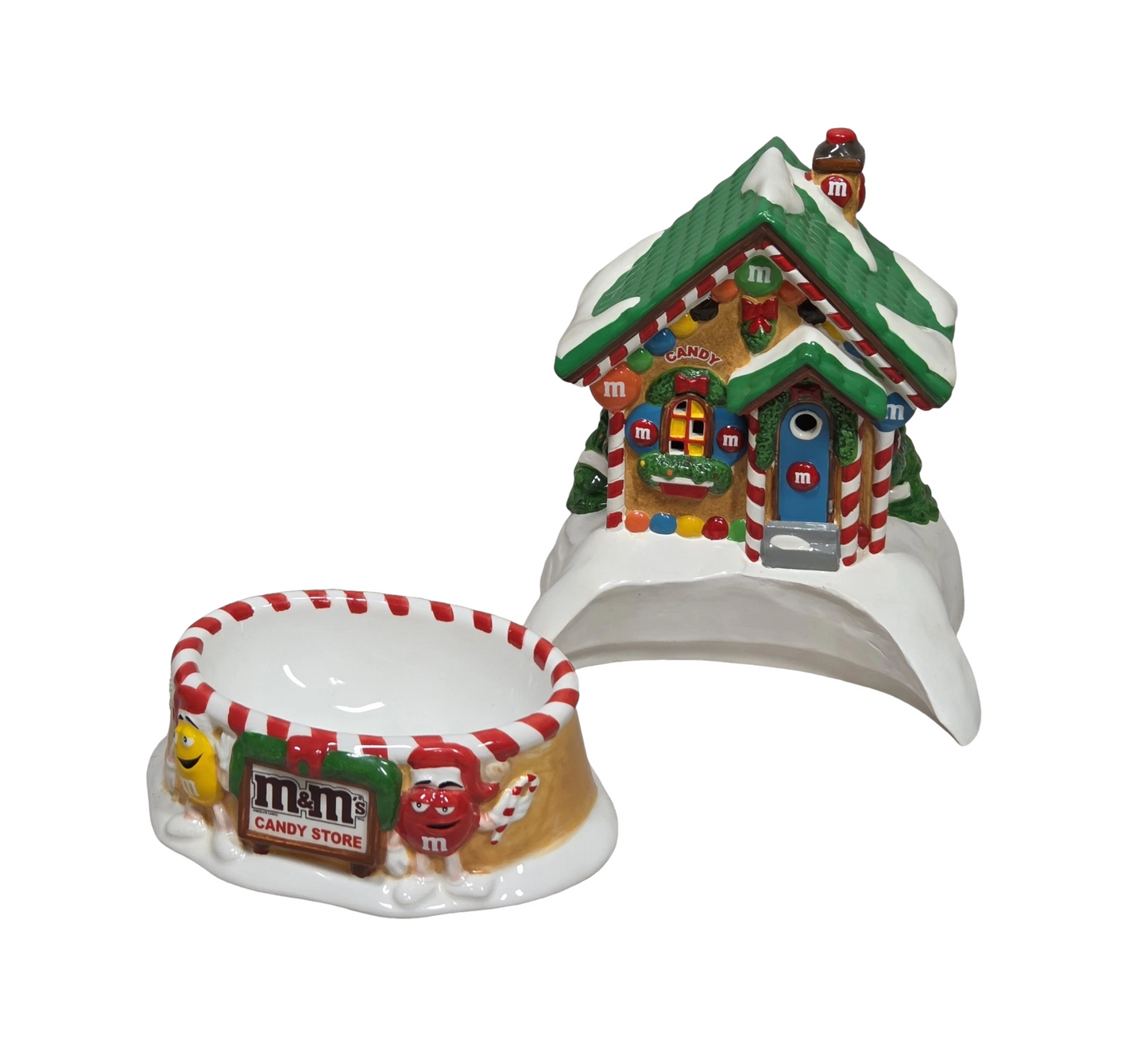 2004 Vintage M&M’s Candy Store – Lighted House & Candy Dish (Department 56 #06231)