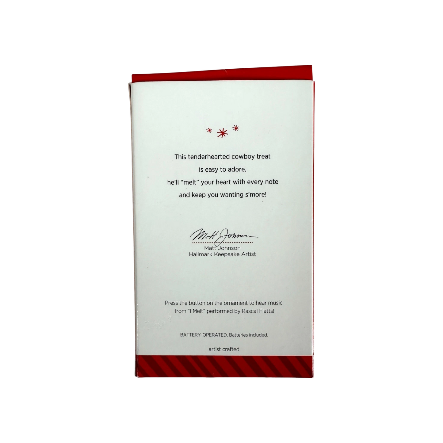 Product packaging with text and a red border on a white background