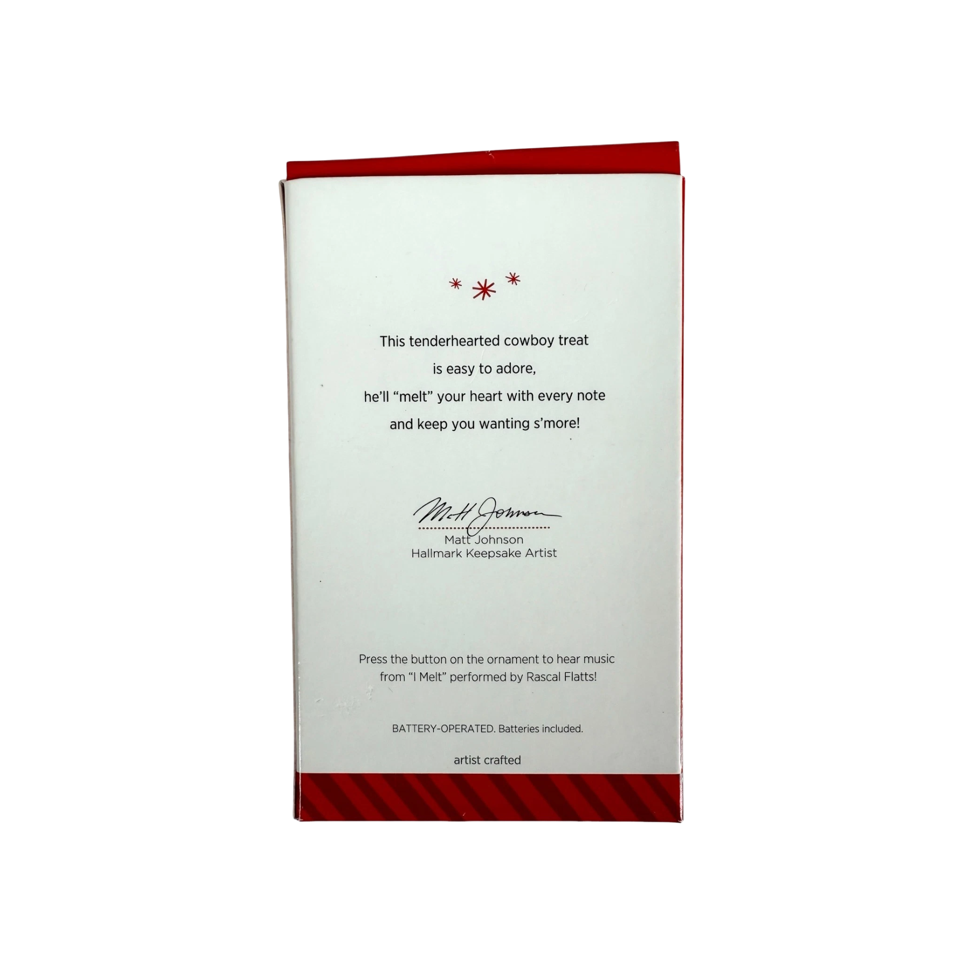 Product packaging with text and a red border on a white background