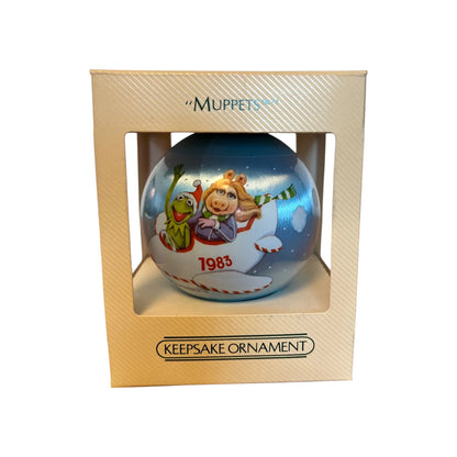 1983 Kermit & Miss Piggy Christmas Ball Ornament (The Muppets)