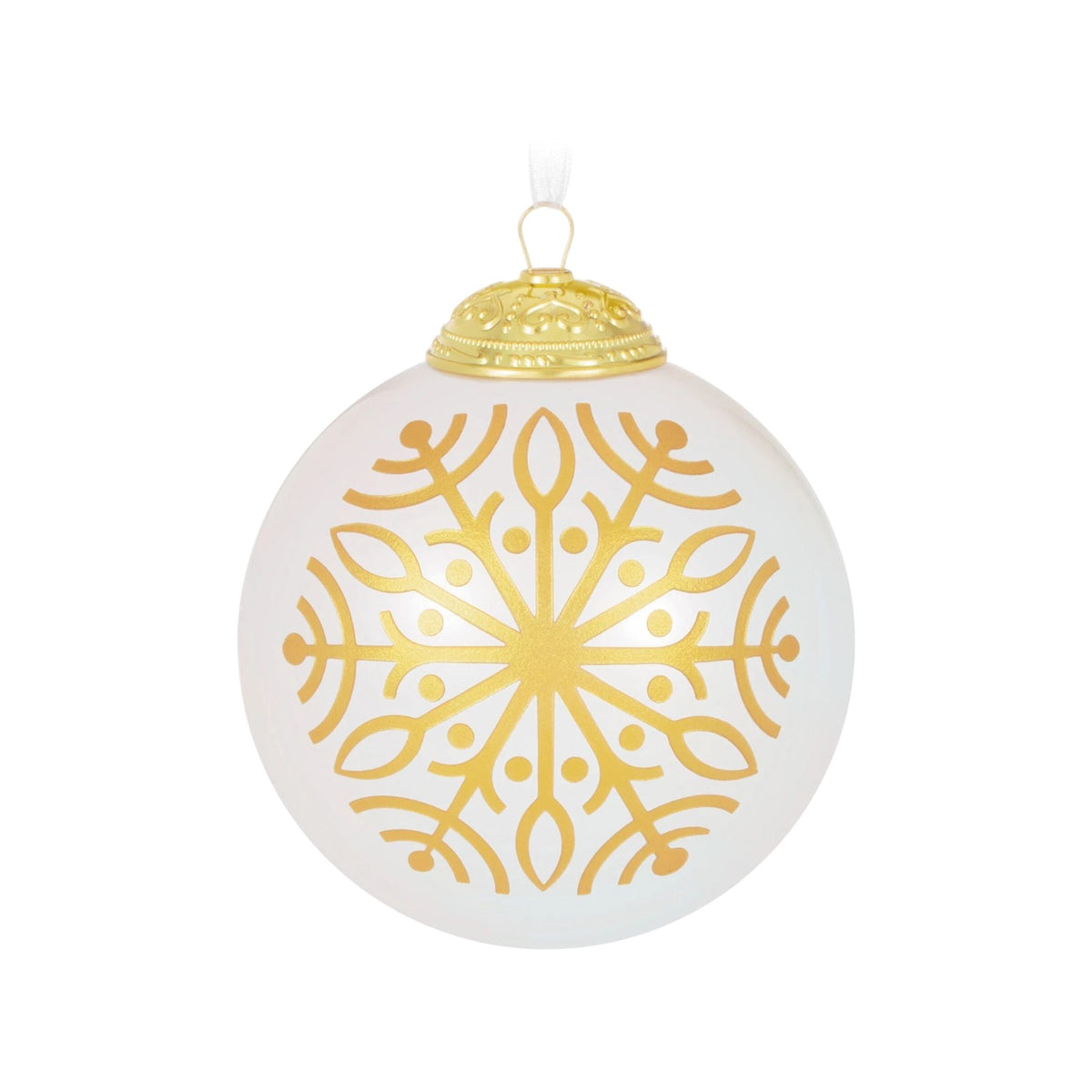 2022 Christmas Commemorative #10 - Pearlized IvoryGlass Ball (Christmas Commemorative)