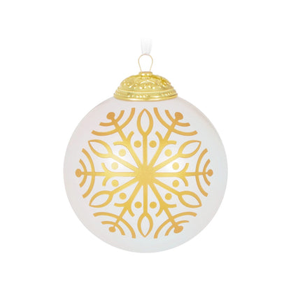 2022 Christmas Commemorative #10 - Pearlized IvoryGlass Ball (Christmas Commemorative)