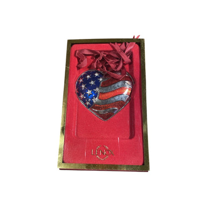 Heart of America Ornament – Silverplated Ornament (Patriotic)