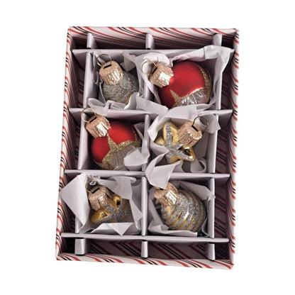2018 Miniature Decorative Ornaments, Set of 6 (Blown Glass)