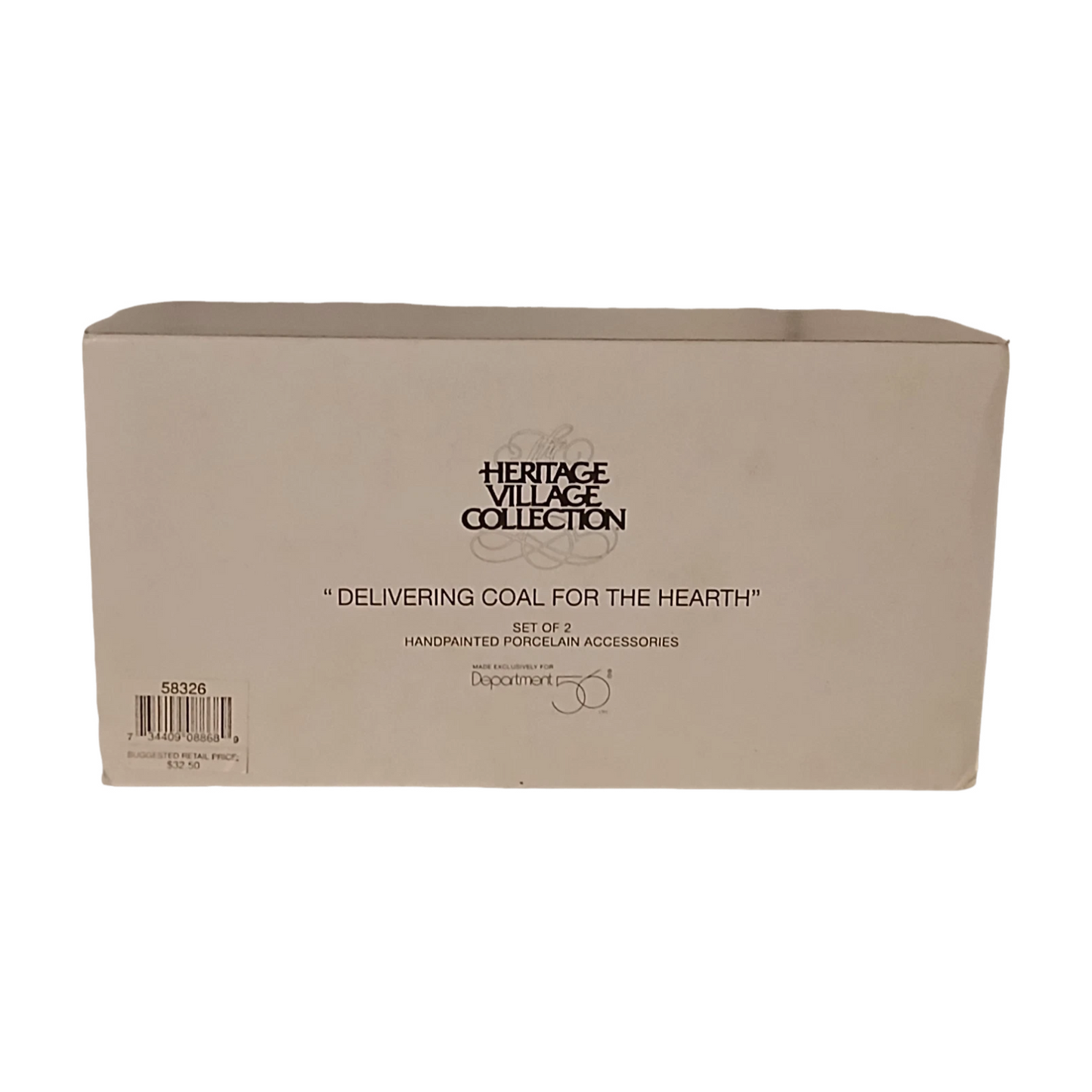 1997 Delivering Coal for the Hearth Set of 2 (Handpanted Porcelain Accessories) (Department 56) 58326