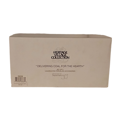 1997 Delivering Coal for the Hearth Set of 2 (Handpanted Porcelain Accessories) (Department 56) 58326