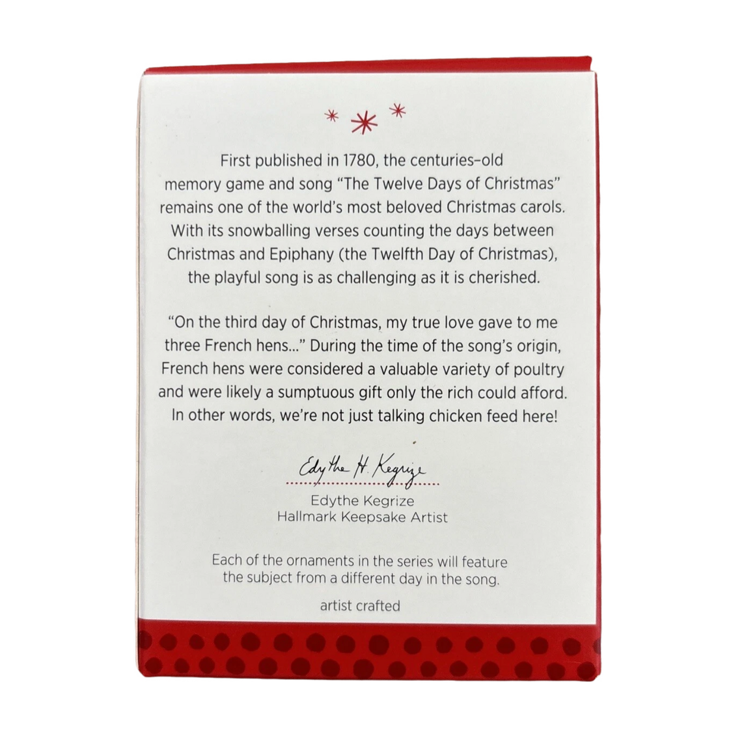 2013 Three French Hens (Twelve Days of Christmas)
