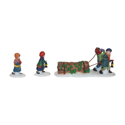 Vintage Bringing Home The Yule Log (Department 56) 1336059