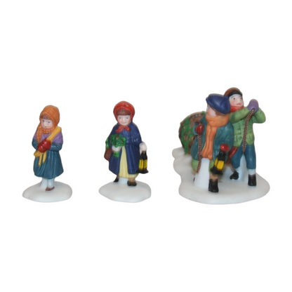 Vintage Bringing Home The Yule Log (Department 56) 1336059