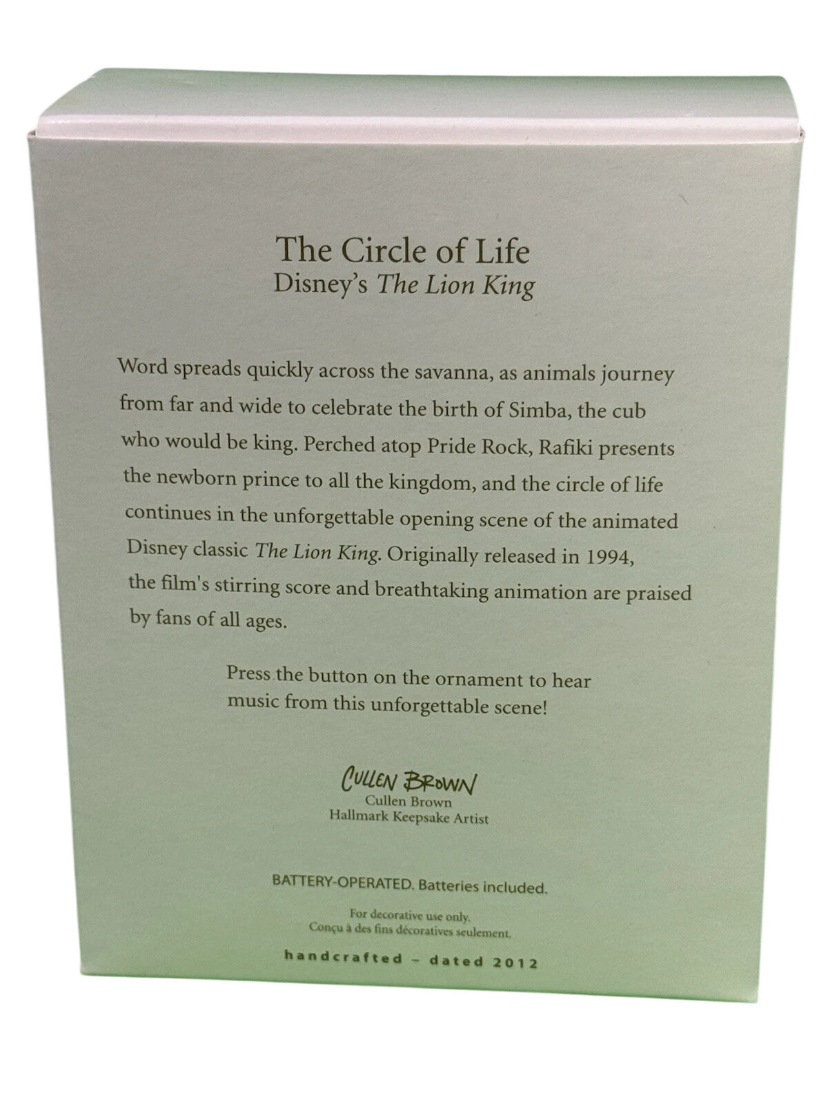 2012 The Circle of Life (Lion King)