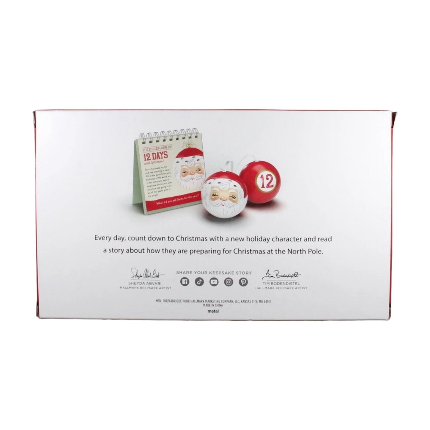 2025 The North Pole's Countdown to Christmas Ornaments and Book Set () QGO3182