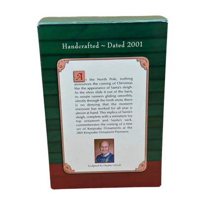 2001 Santa's Sleigh With Sack and Miniature Ornament (The Night Before Christmas)