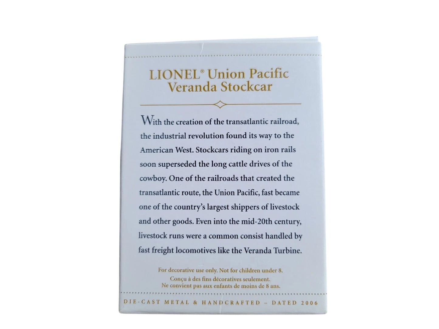 2006 Union Pacific Veranda Stockcar (Lionel)
