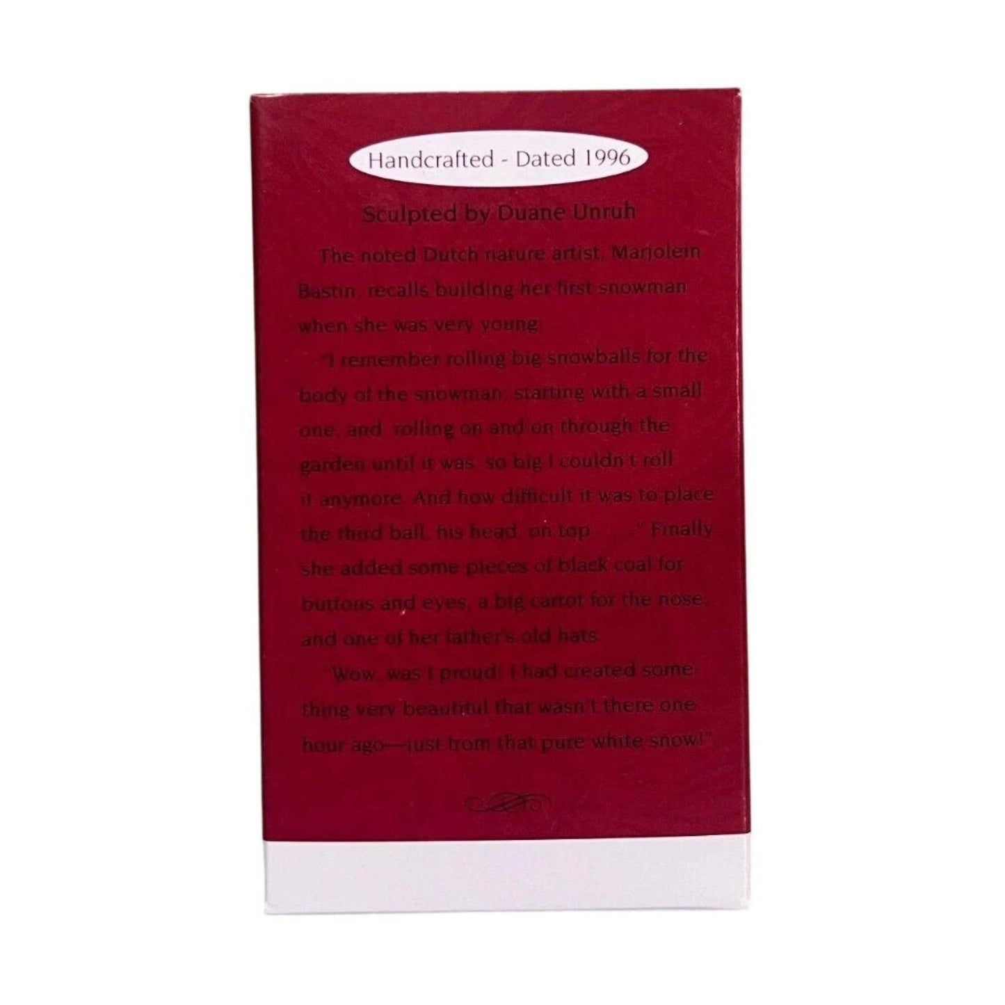 1996 Christmas Snowman (Marjolein Bastin)