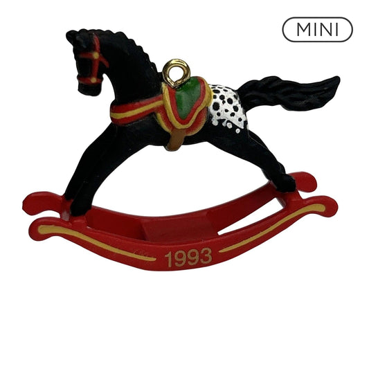 1993 Appaloosa Black with Red Rocker (Miniature Rocking Horse)