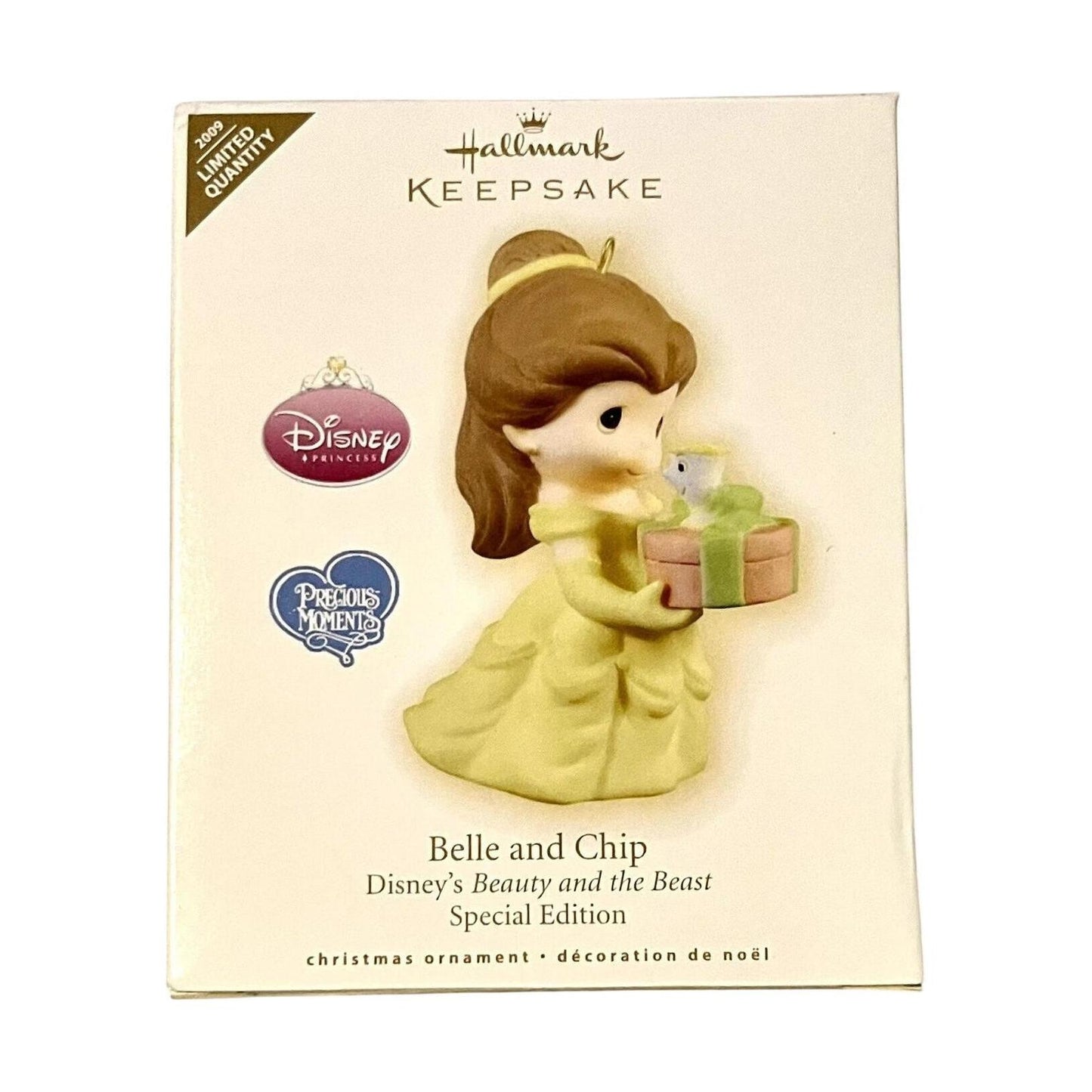 Hallmark Keepsake Disney ornament packaging featuring Belle from Beauty and the Beast