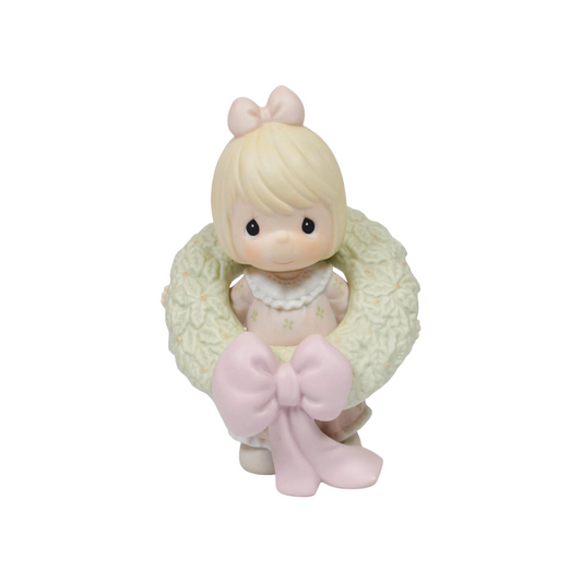 Vintage 1992 Sugartown Katy Lynne Girl with Snowman Christmas Porcelain Figurine - Precious Moments Image1