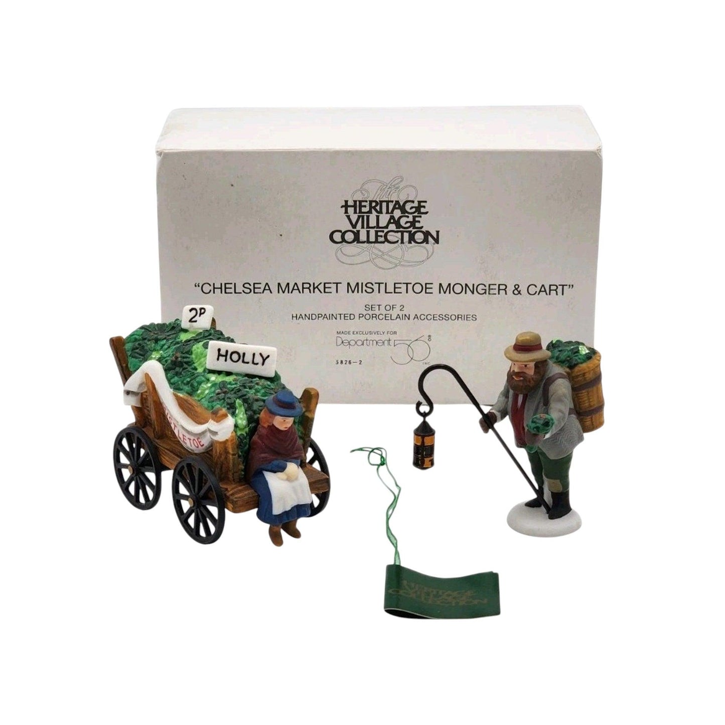 Vintage Chelsea Market Mistletoe Monger & Cart Setof 2 Department 56 1433975 Image3