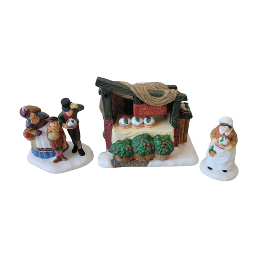 Vintage Christmas Pudding Costermonger Set of 3 Department 56 58408 Image1