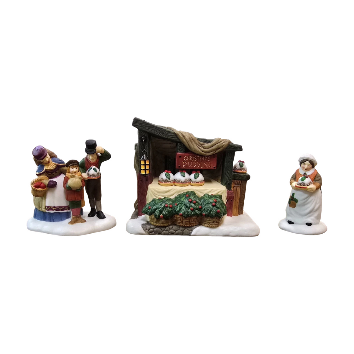 Vintage Christmas Pudding Costermonger Set of 3 Department 56 58408 Image4