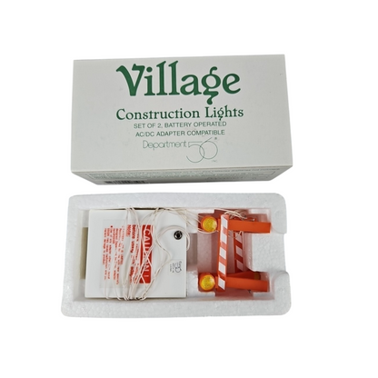 Vintage Contruction Lights Set of 2, Battery Operated Department 56 52680 Image4
