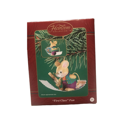 Vintage "First Class" Fun Carlton Cards Ornaments (Mouse) CXOR-109G Image2