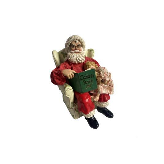 Vintage Possible Dreams Clothtique "Christmas Stories" Santa Figurine: Cozy Santa reading to child Image1
