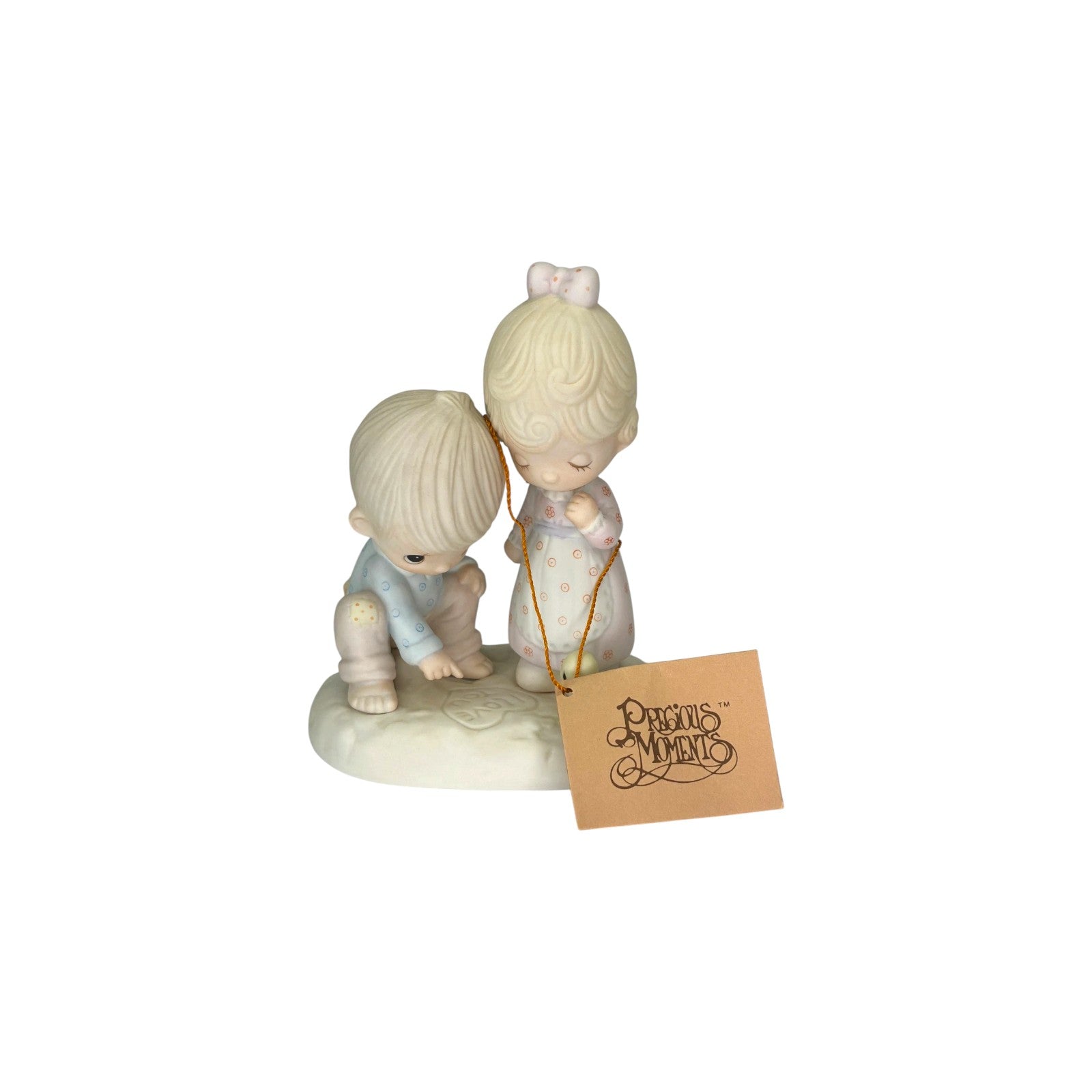 Vintage Precious Moments Figurine: Boy Etching "I Love You" in Sand Image3