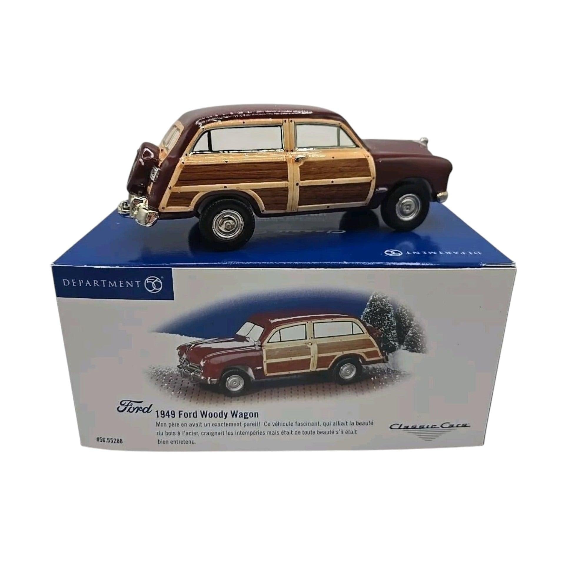 Vintage Snow Village Classic Cars - 1949 Ford Woody Wagon Department 56 55288 Image5