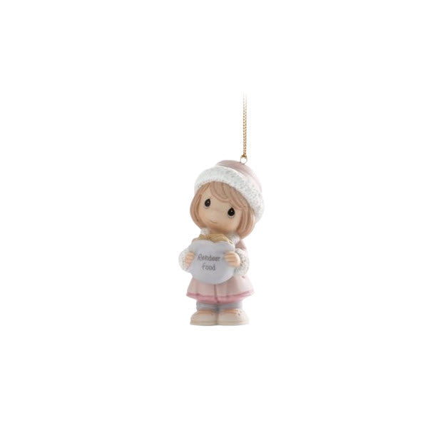 Whimsical Girl and Reindeer Ornament for Christmas Tree Decor Image1