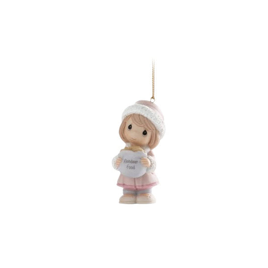 Whimsical Girl and Reindeer Ornament for Christmas Tree Decor Image1