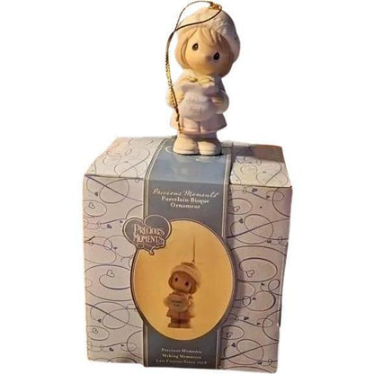 Whimsical Girl and Reindeer Ornament for Christmas Tree Decor Image2
